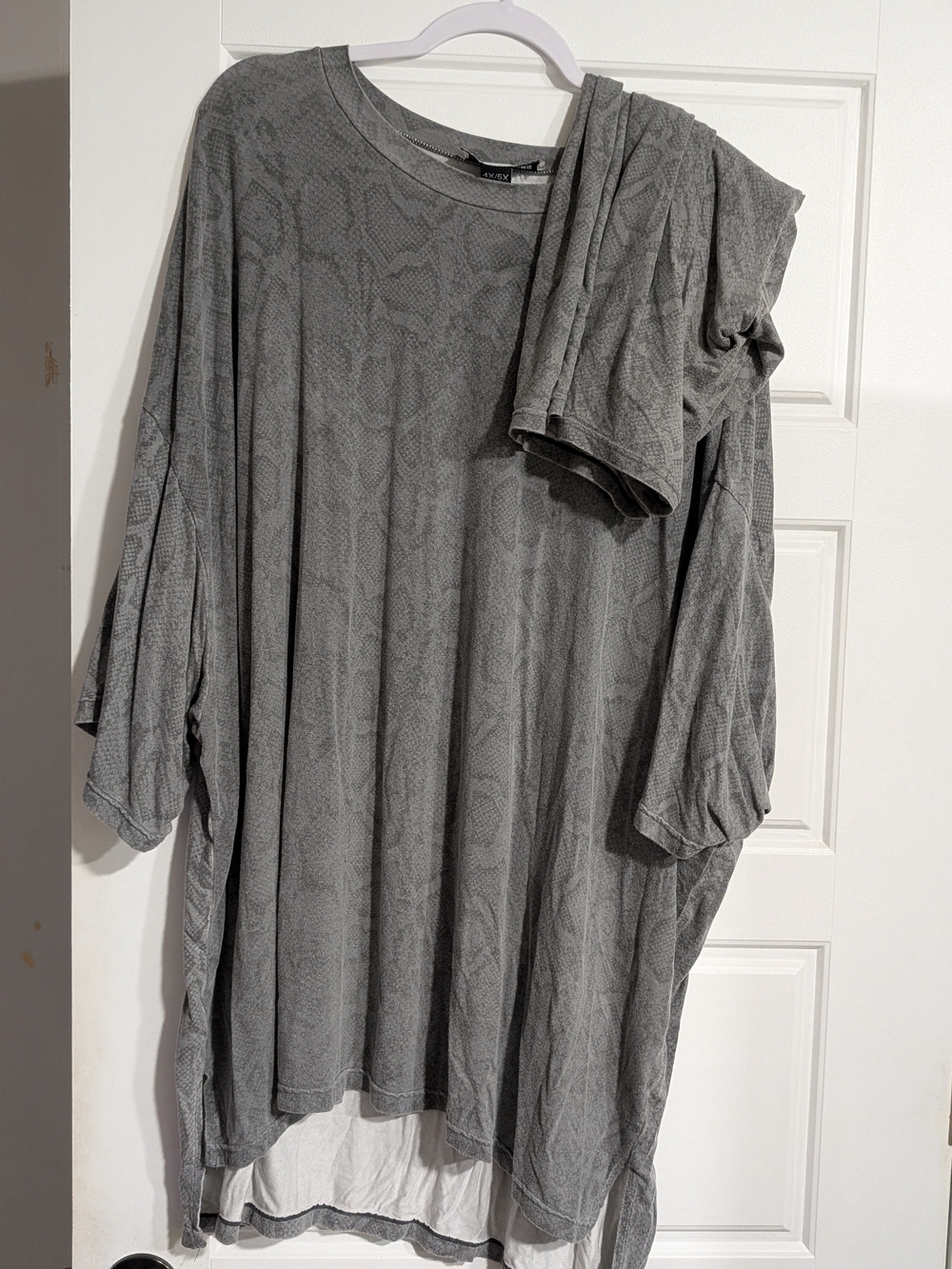 Oversized Gray Snake-Print Matching Biker Set